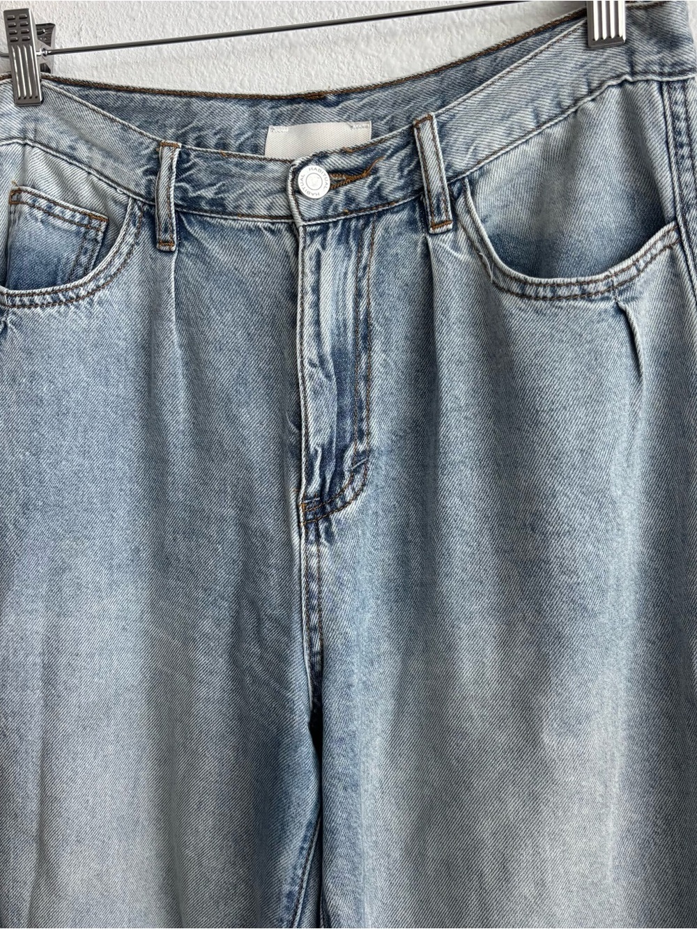 Habitual Light Wash Baggy Wide Leg Cropped Cotton/Lyocell Breathable Jeans 6/28 - Picture 4 of 8